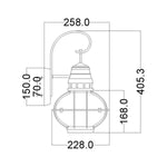 Kichler Outdoor Wall Light from the Bridge Point range. Bridgepoint 1 Light Medium Wall Lantern – SKU KL-BRIDGEPOINT-M-NBR
