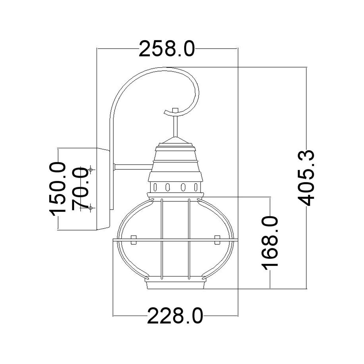 Kichler Outdoor Wall Light from the Bridge Point range. Bridgepoint 1 Light Medium Wall Lantern – SKU KL-BRIDGEPOINT-M-NBR