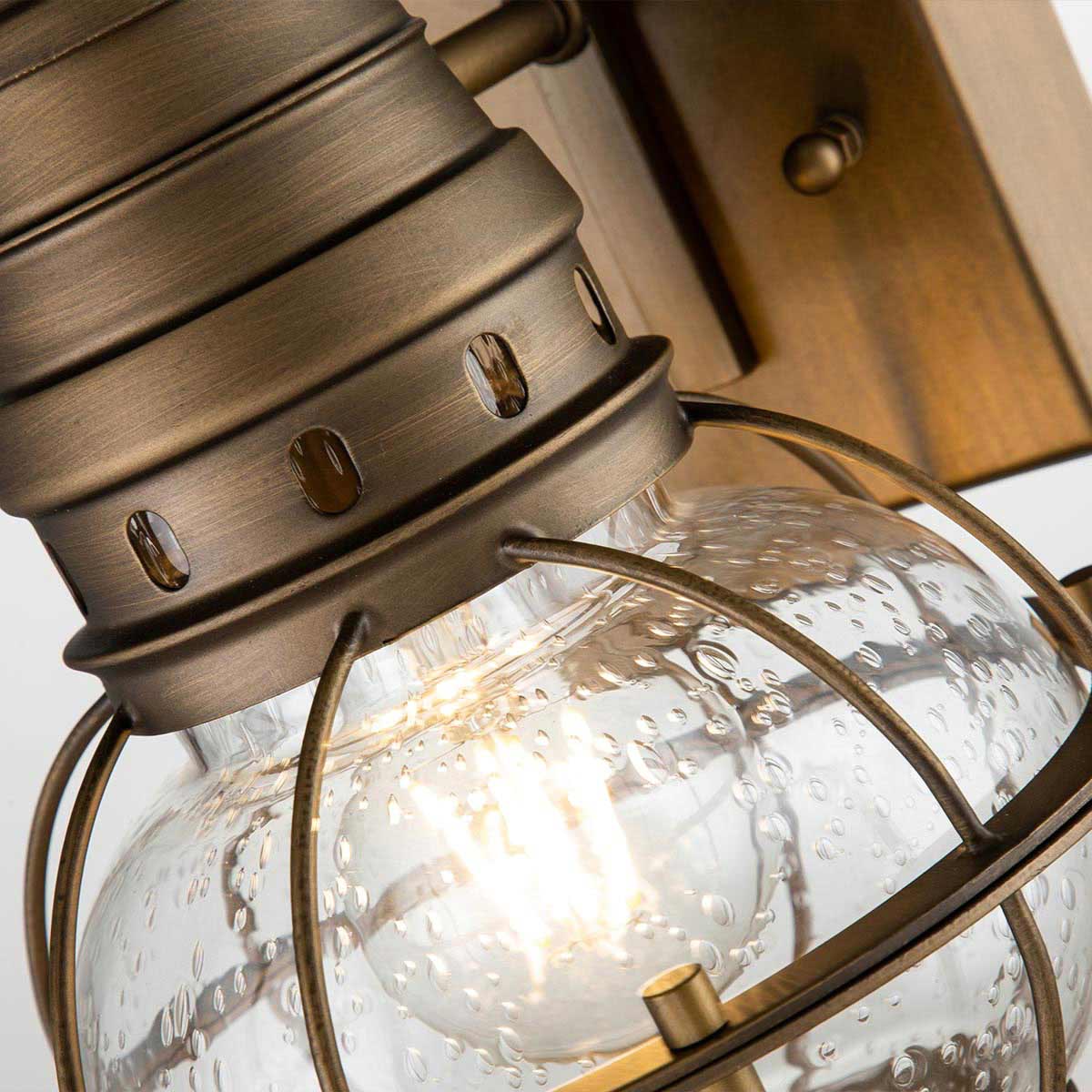 Kichler Outdoor Wall Light from the Bridge Point range. Bridgepoint 1 Light Small Wall Lantern Product Code = KL-BRIDGEPOINT-S-NBR