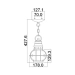 Kichler Outdoor Hanging from the Bridge Point range. Bridge Point 1 Light Small Chain Lantern – SKU KL-BRIDGEPOINT8S