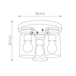 Kichler Ceiling Flush from the Brinley range. Brinley 3 Light Flush – SKU KL-BRINLEY-F-BB