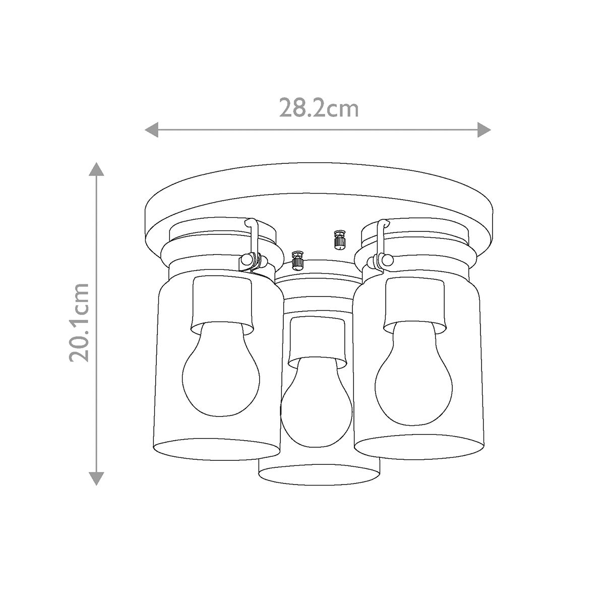 Kichler Ceiling Flush from the Brinley range. Brinley 3 Light Flush – SKU KL-BRINLEY-F-BB