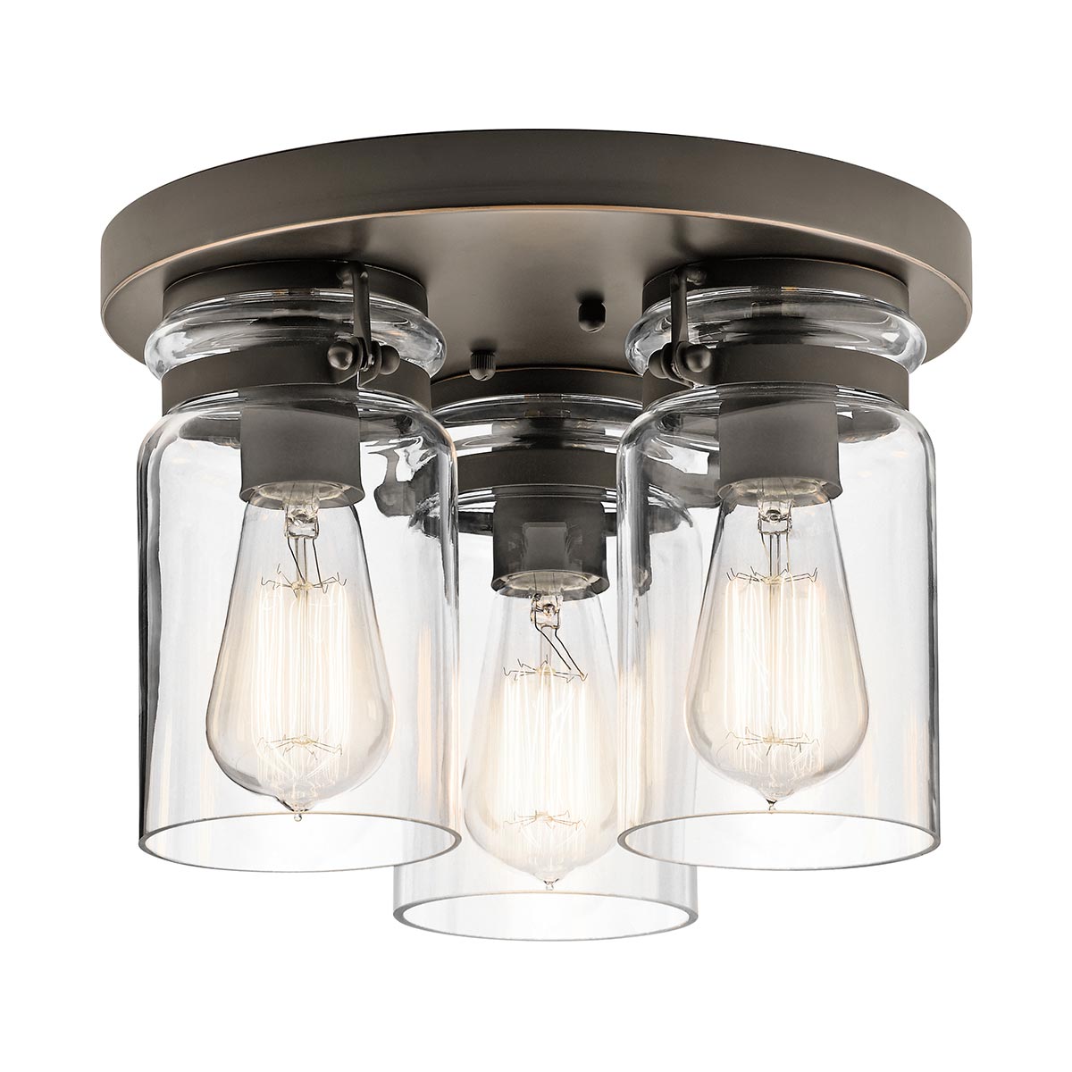 Kichler Ceiling Flush from the Brinley range. Brinley 3 Light Flush Product Code = KL-BRINLEY-F-OZ