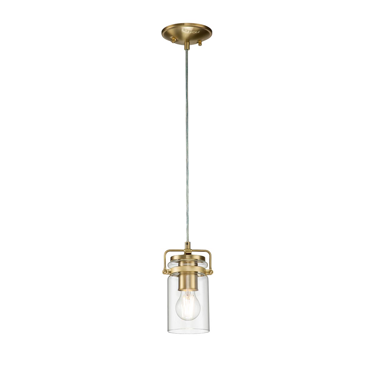 Kichler Pendant from the Brinley range. Brinley 1 Light Mini Pendant Product Code = KL-BRINLEY-MP-BB