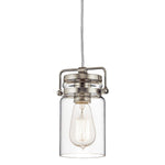 Kichler Pendant from the Brinley range. Brinley 1 Light Mini Pendant – SKU KL-BRINLEY-MP-NI