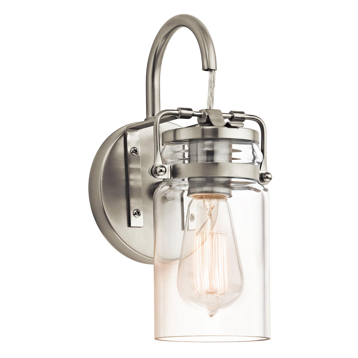 Kichler Wall Light from the Brinley range. Brinley 1 Light Wall Light Product Code = KL-BRINLEY1-NI