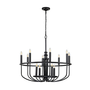 Kichler Chandelier from the Capitol Hill range. Capitol Hill 12lt Chandelier Product Code = KL-CAPITOL-HILL12-BLK