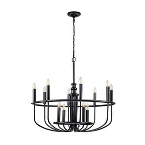 Kichler Chandelier from the Capitol Hill range. Capitol Hill 12lt Chandelier Product Code = KL-CAPITOL-HILL12-BLK
