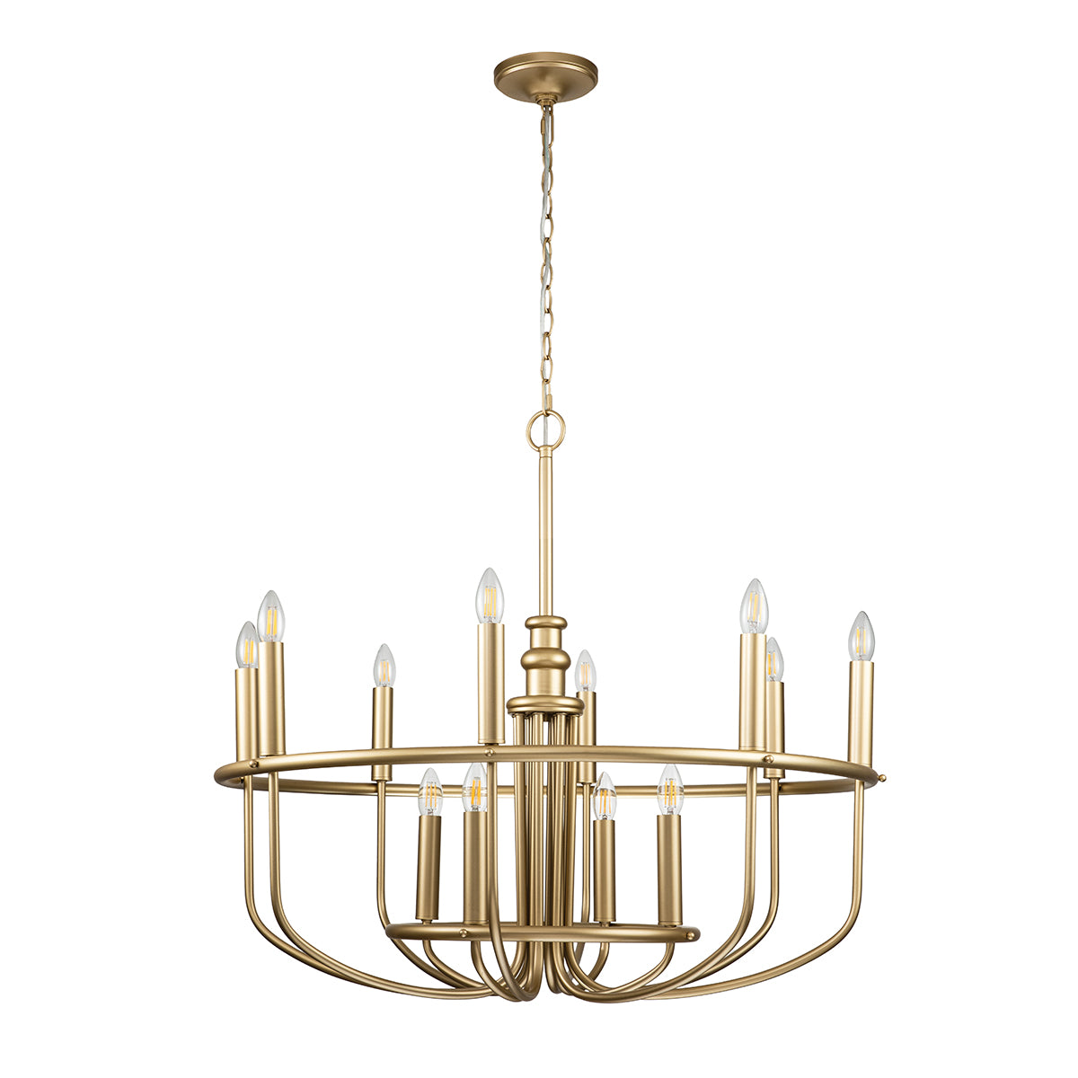 Kichler Chandelier from the Capitol Hill range. Capitol Hill 12lt Chandelier Product Code = KL-CAPITOL-HILL12-PNBR