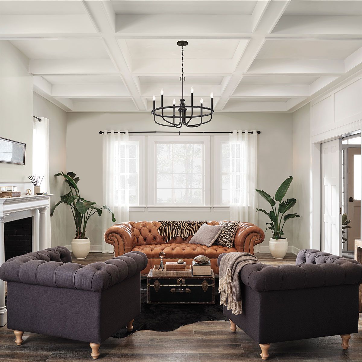 Kichler Chandelier from the Capitol Hill range. Capitol Hill 6-light Chandelier – SKU KL-CAPITOL-HILL6-BLK