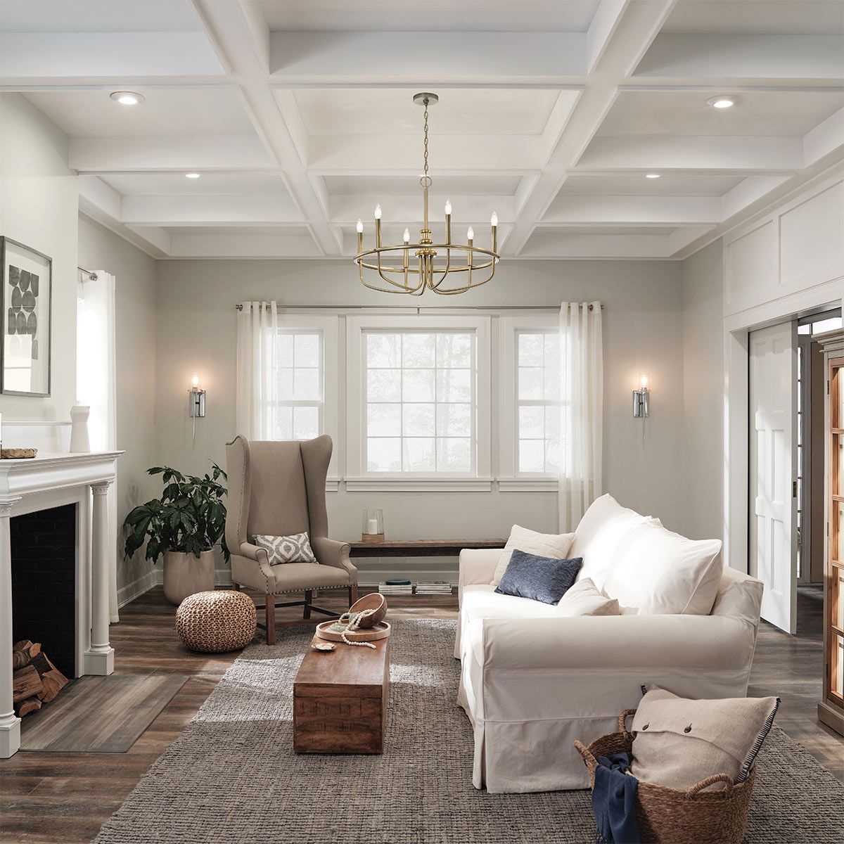 Kichler Chandelier from the Capitol Hill range. Capitol Hill 6-light Chandelier – SKU KL-CAPITOL-HILL6-PNBR