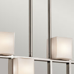 Kichler Chandelier from the City Lights range. City Lights 7 Light Linear Chandelier Product Code = KL-CITY-LIGHTS7B