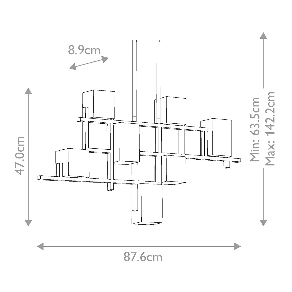 Kichler Chandelier from the City Lights range. City Lights 7 Light Linear Chandelier – SKU KL-CITY-LIGHTS7B