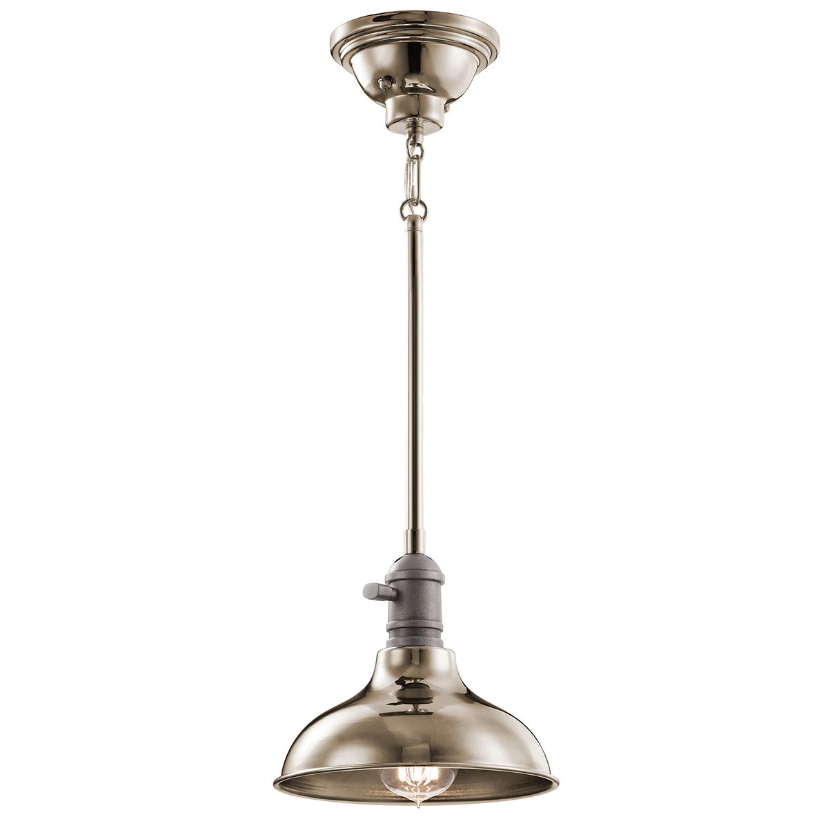Kichler Pendant from the Cobson range. Cobson 1 Light Mini Pendant - Polished Nickel Product Code = KL-COBSON-MP-PN