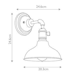 Kichler Wall Light from the Cobson range. Cobson 1 Light Wall Light - Polished Nickel Product Code = KL-COBSON1-PN