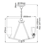 Kichler Chandelier from the Deryn range. Deryn 3 Light Chandelier – SKU KL-DERYN3-DAG