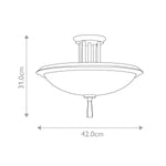 Kichler Ceiling Semi-Flush from the Dreyfus range. Dreyfus 3 Light Semi-Flush – SKU KL-DREYFUS-SFOZ