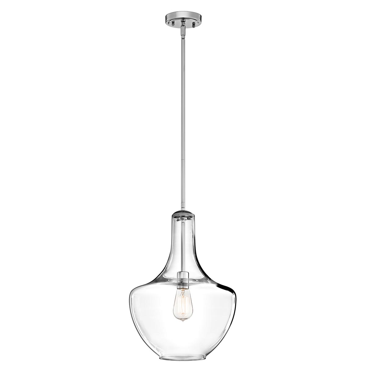 Kichler Pendant from the Everly range. Everly 1 Light Medium Pendant Product Code = KL-EVERLY-P-M-CH