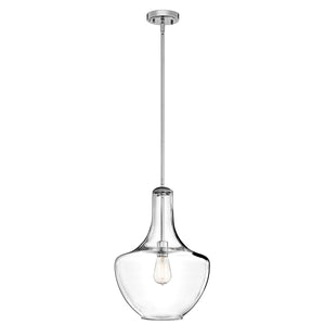 Kichler Pendant from the Everly range. Everly 1 Light Medium Pendant Product Code = KL-EVERLY-P-M-CH