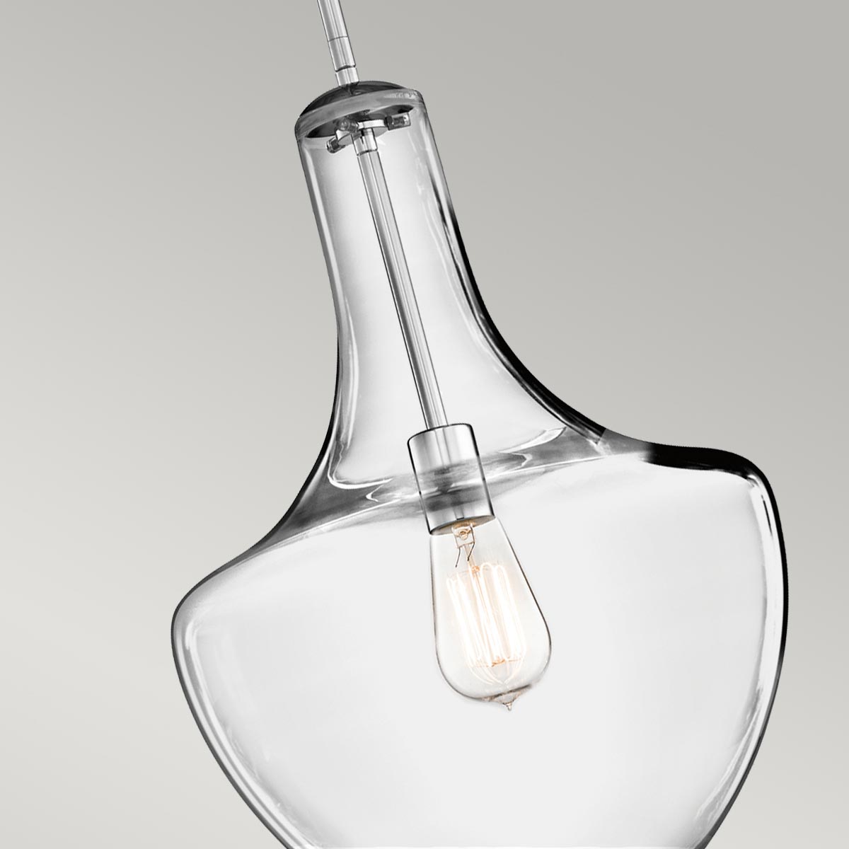 Kichler Pendant from the Everly range. Everly 1 Light Medium Pendant Product Code = KL-EVERLY-P-M-CH