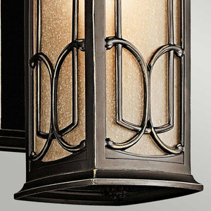 Kichler Outdoor Wall Light from the Franceasi range. Franceasi 1 Light Small Wall Lantern Product Code = KL-FRANCEASI-S