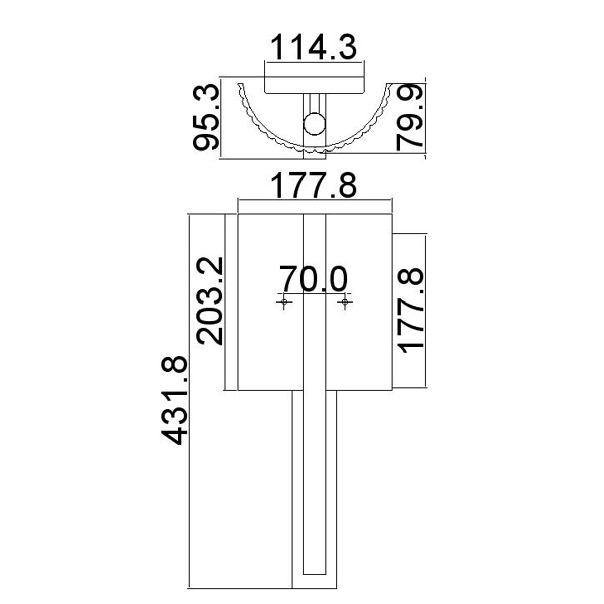 Kichler Wall Light from the Freeport range. Freeport 1 Light Wall Light  Product Code = KL-FREEPORT-BATH