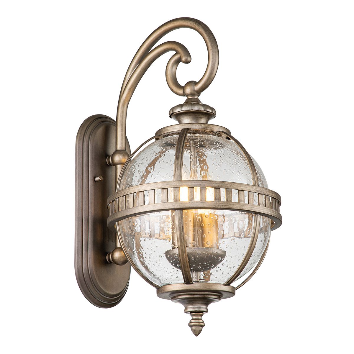 Kichler Outdoor Wall Light from the Halleron range. Halleron 2 Light Wall Lantern – SKU KL-HALLERON-2S-BU