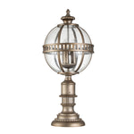 Kichler Pedestal Lantern from the Halleron range. Halleron 3 Light Pedestal Lantern Product Code = KL-HALLERON-3M-BU