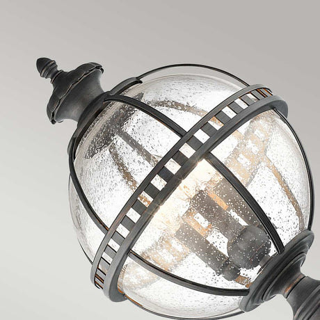 Kichler Pedestal Lantern from the Halleron range. Halleron 3 Light Pedestal Lantern Product Code = KL-HALLERON-3M