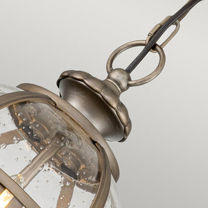 Kichler Outdoor Hanging from the Halleron range. Halleron 3 Light Chain Lantern  Product Code = KL-HALLERON-8M-BU