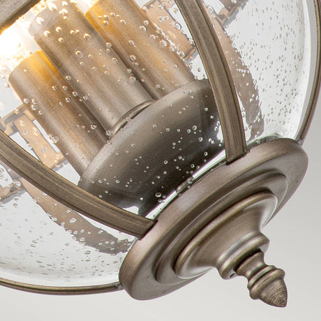 Kichler Outdoor Hanging from the Halleron range. Halleron 3 Light Chain Lantern  Product Code = KL-HALLERON-8M-BU