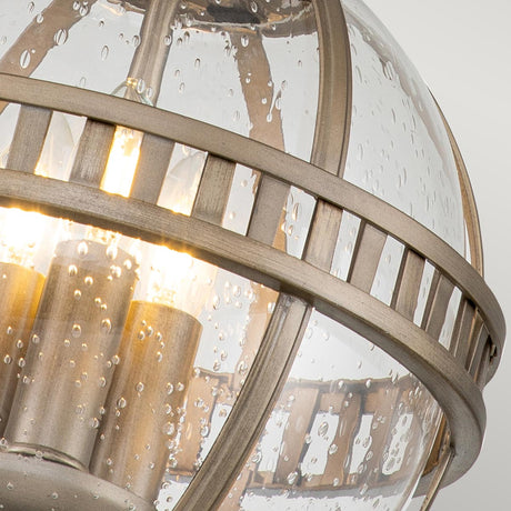 Kichler Outdoor Hanging from the Halleron range. Halleron 3 Light Chain Lantern  Product Code = KL-HALLERON-8M-BU