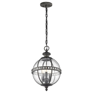 Kichler Outdoor Hanging from the Halleron range. Halleron 3 Light Chain Lantern  Product Code = KL-HALLERON-8M