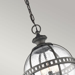 Kichler Outdoor Hanging from the Halleron range. Halleron 3 Light Chain Lantern  Product Code = KL-HALLERON-8M