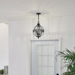 Kichler Outdoor Hanging from the Halleron range. Halleron 3 Light Chain Lantern  Product Code = KL-HALLERON-8M