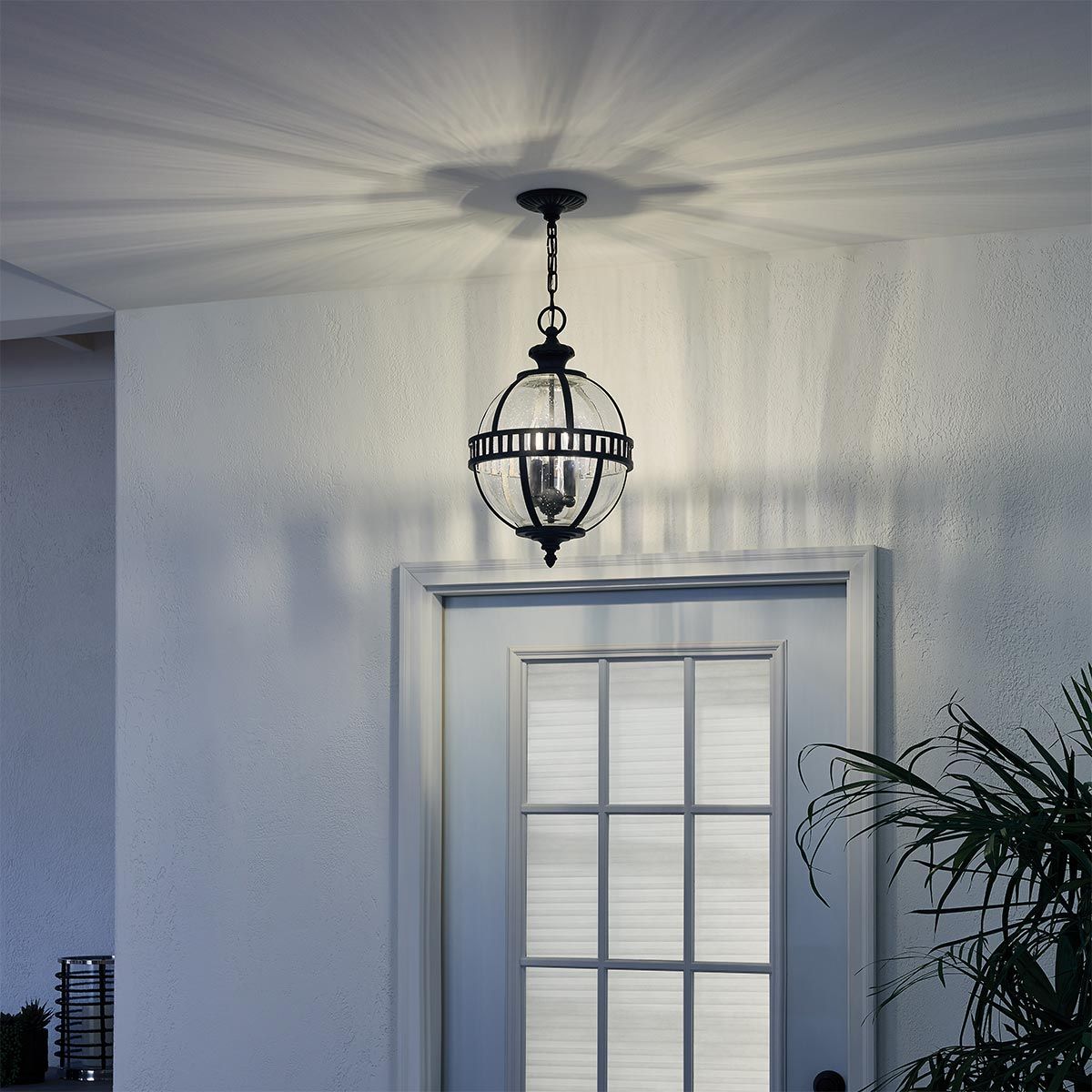 Kichler Outdoor Hanging from the Halleron range. Halleron 3 Light Chain Lantern – SKU KL-HALLERON-8M