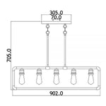 Kichler Chandelier from the Imahn range. Imahn 5 Light Linear Chandelier – SKU KL-IMAHN-ISLE