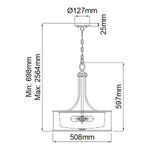 Kichler Pendant from the Lacey range. Lacey 4 Light Large Pendant – SKU KL-LACEY-P-L-AP