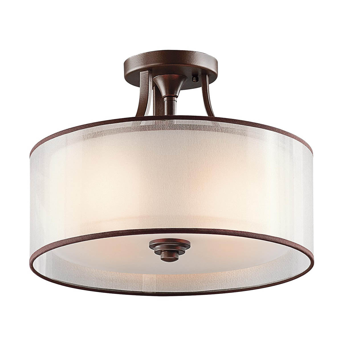 Kichler Ceiling Semi-Flush from the Lacey range. Lacey 3 Light Small Semi-Flush Product Code = KL-LACEY-SF-MB