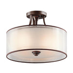 Kichler Ceiling Semi-Flush from the Lacey range. Lacey 3 Light Small Semi-Flush Product Code = KL-LACEY-SF-MB