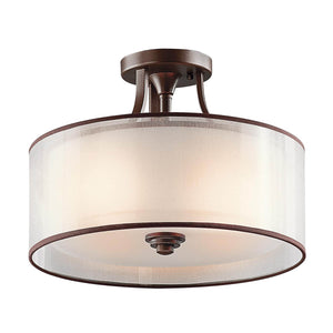 Kichler Ceiling Semi-Flush from the Lacey range. Lacey 3 Light Small Semi-Flush Product Code = KL-LACEY-SF-MB