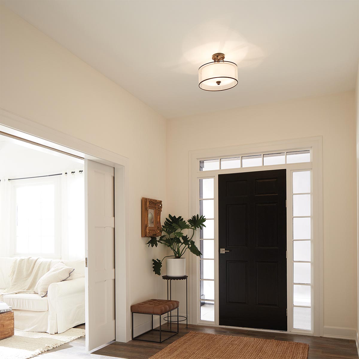 Kichler Ceiling Semi-Flush from the Lacey range. Lacey 3 Light Small Semi-Flush Product Code = KL-LACEY-SF-MB