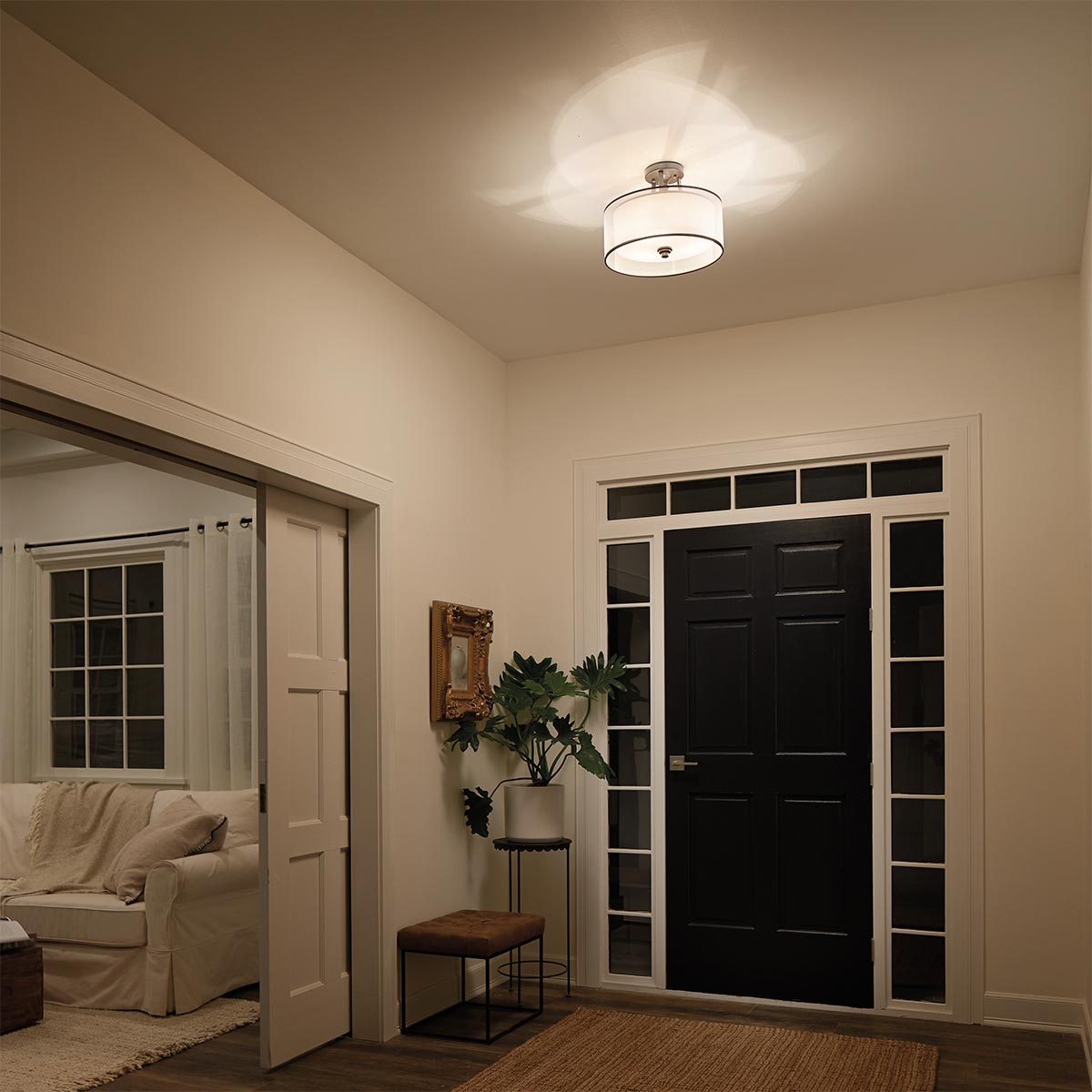 Kichler Ceiling Semi-Flush from the Lacey range. Lacey 3 Light Small Semi-Flush Product Code = KL-LACEY-SF-MB