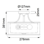 Kichler Ceiling Semi-Flush from the Lacey range. Lacey 3 Light Small Semi-Flush – SKU KL-LACEY-SF-MB