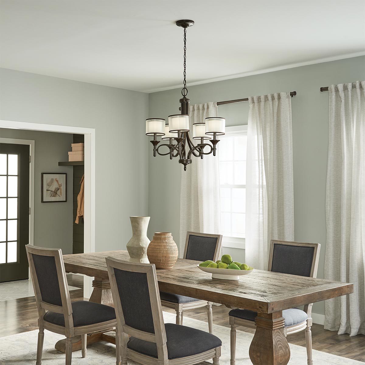 Kichler Chandelier from the Lacey range. Lacey 5 Light Chandelier Product Code = KL-LACEY5-MB