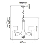 Kichler Chandelier from the Lacey range. Lacey 5 Light Chandelier – SKU KL-LACEY5-MB