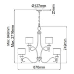 Kichler Chandelier from the Lacey range. Lacey 9 Light Chandelier – SKU KL-LACEY9-AP