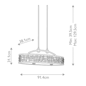 Kichler Chandelier from the Loom range. Loom 4 Light Chandelier Product Code = KL-LOOM-ISLE