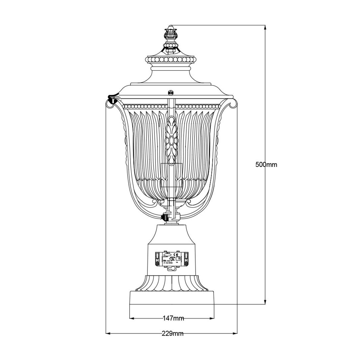 Kichler Luverne 1 Light Medium Pedestal – SKU KL-LUVERNE3-M