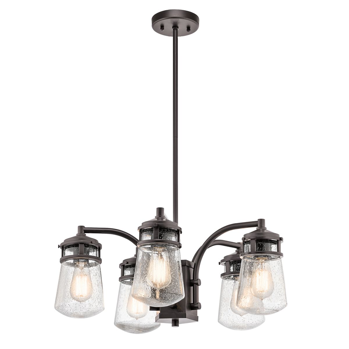 Kichler Chandelier from the Lyndon range. Lyndon 5 Light Outdoor Chandelier – SKU KL-LYNDON-5P-AZ